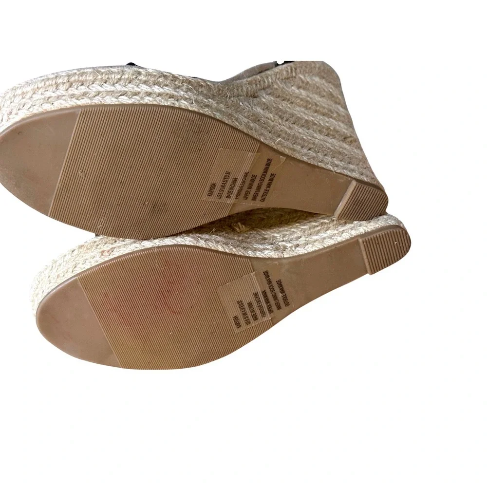Justfab Karyssa Leaopard Print Strappy‎ Women's Wedges with Ankle Strap Size 6.5
